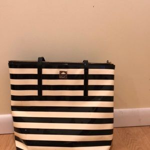 KATE SPADE patent leather striped tote bag